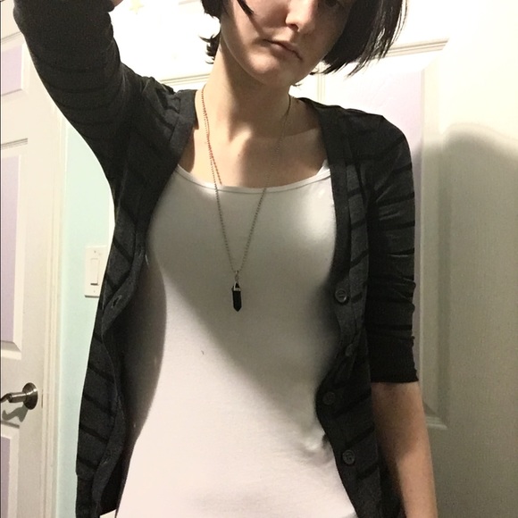 Black striped cardigan - Picture 3 of 7